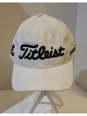 Titleist Pro V1 White Adjustable Golf Hat Cap Embroidered Logo
